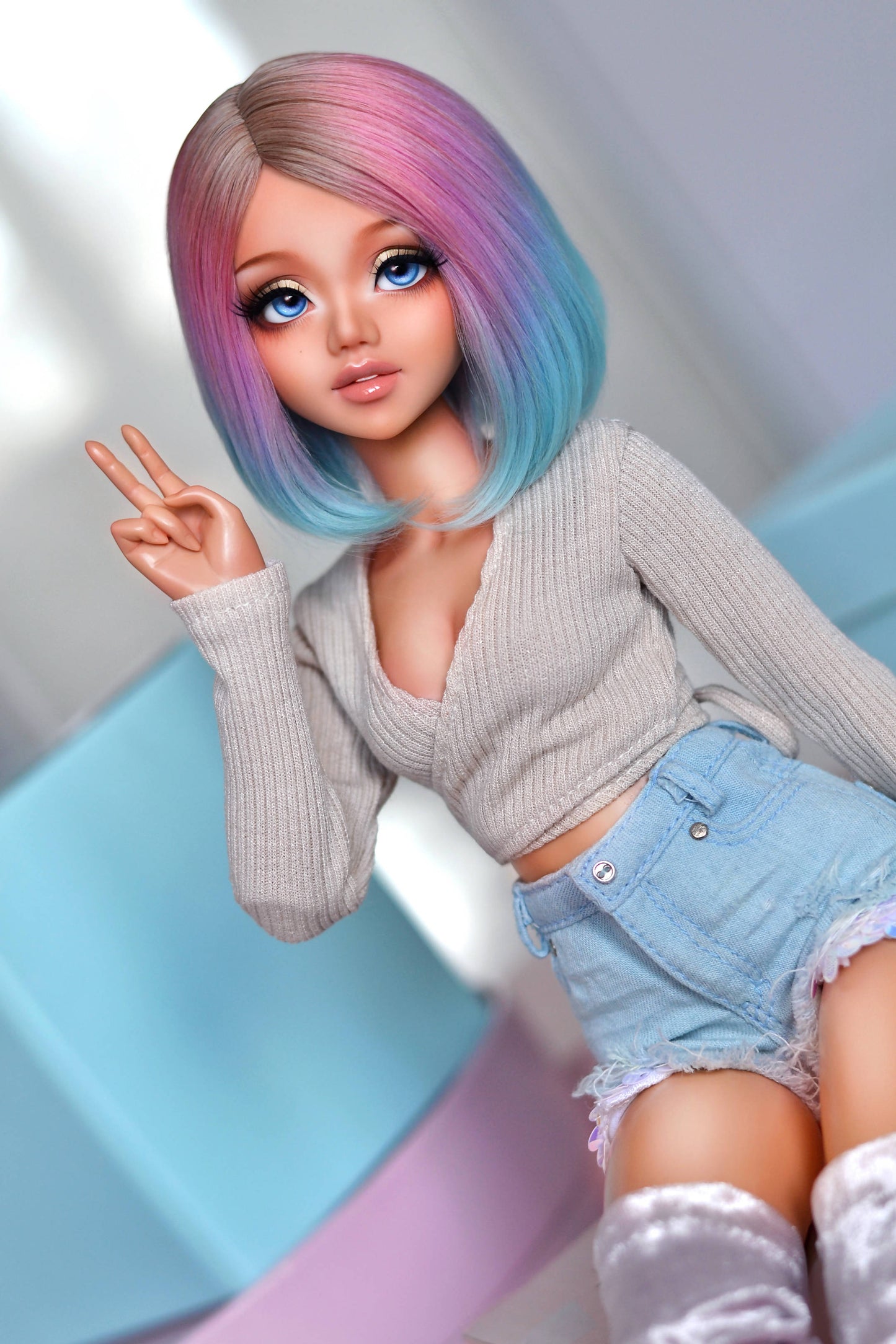 Denim shorts for Minifee, 1/4 MSD bjd