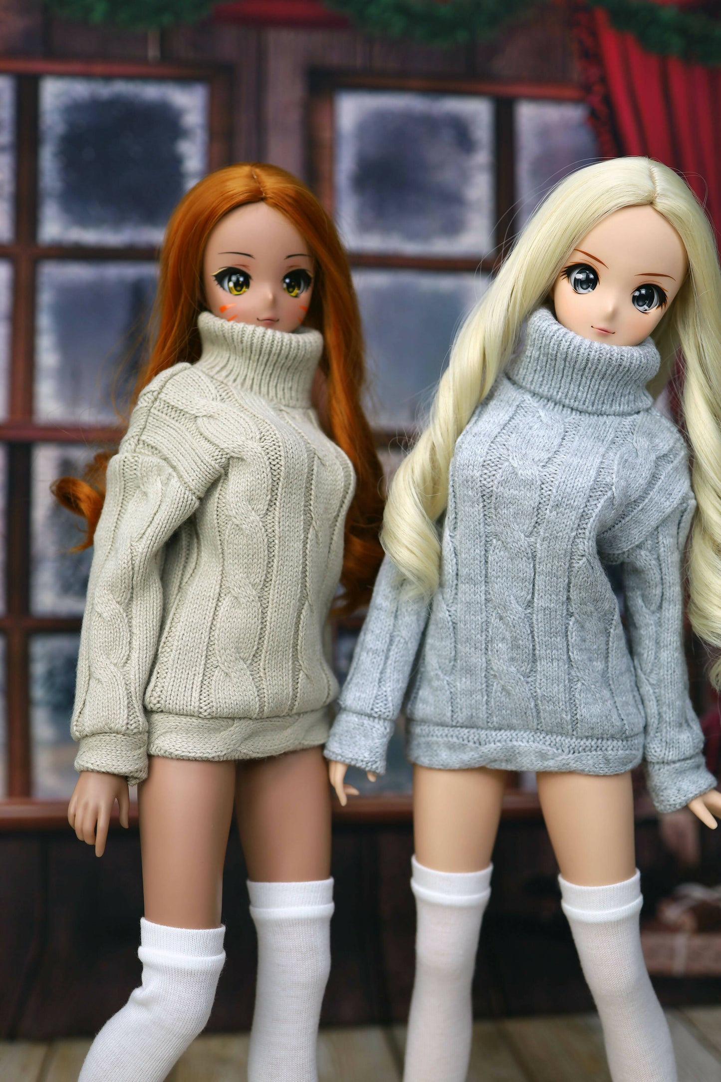 Warm Turtleneck Sweater for Smartdoll, gray for Smart doli, 1/3 bjd