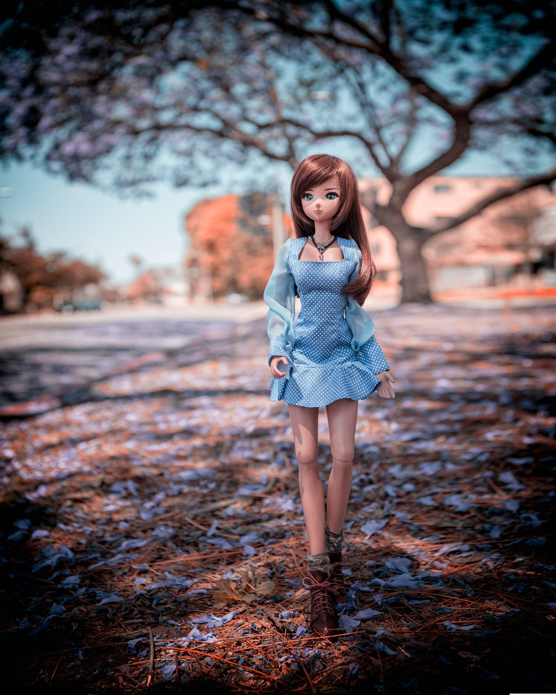 Arizona Summer Dress for Smart Doll blue outdoor