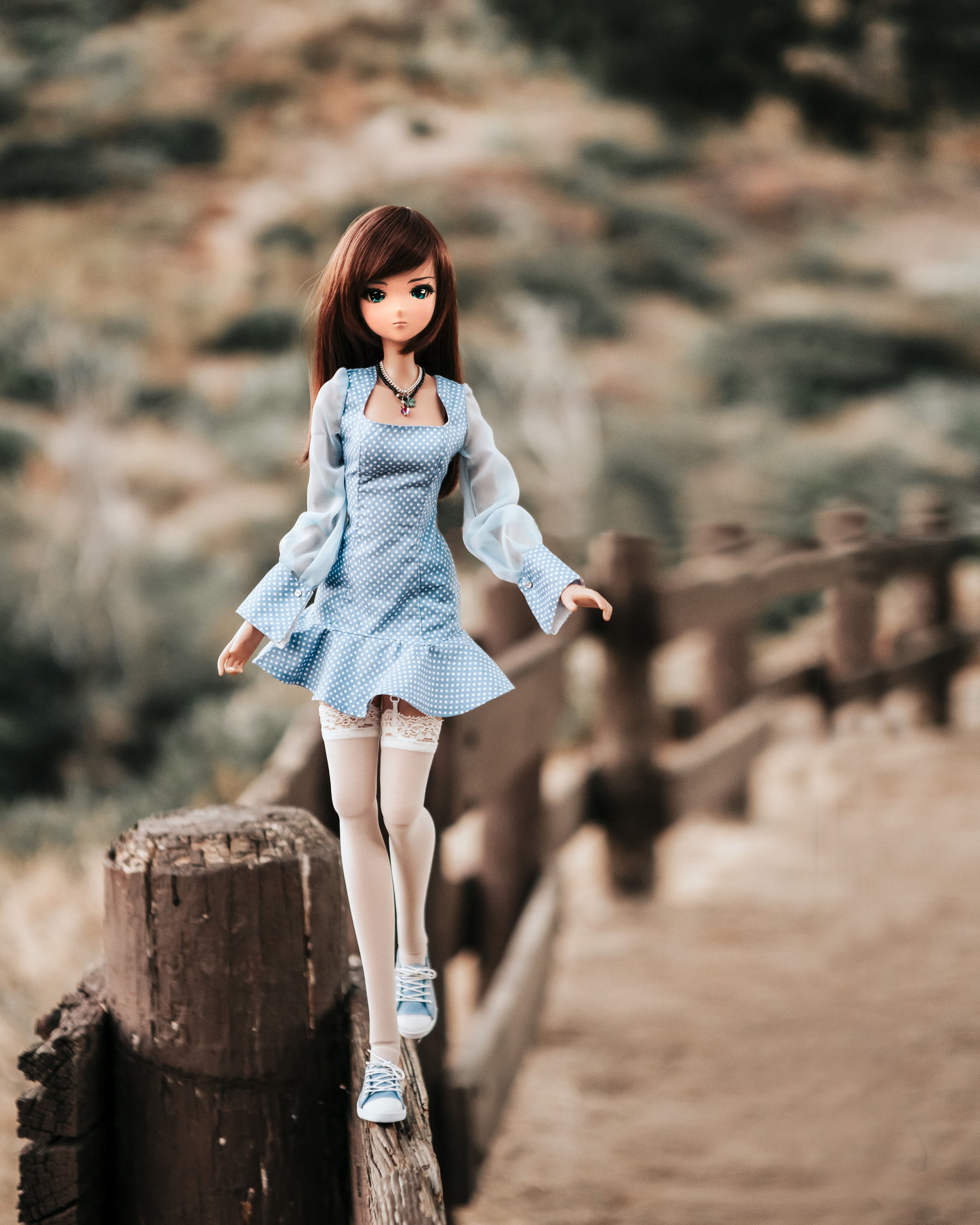 Arizona Summer Dress for Smart Doll blue outdoor