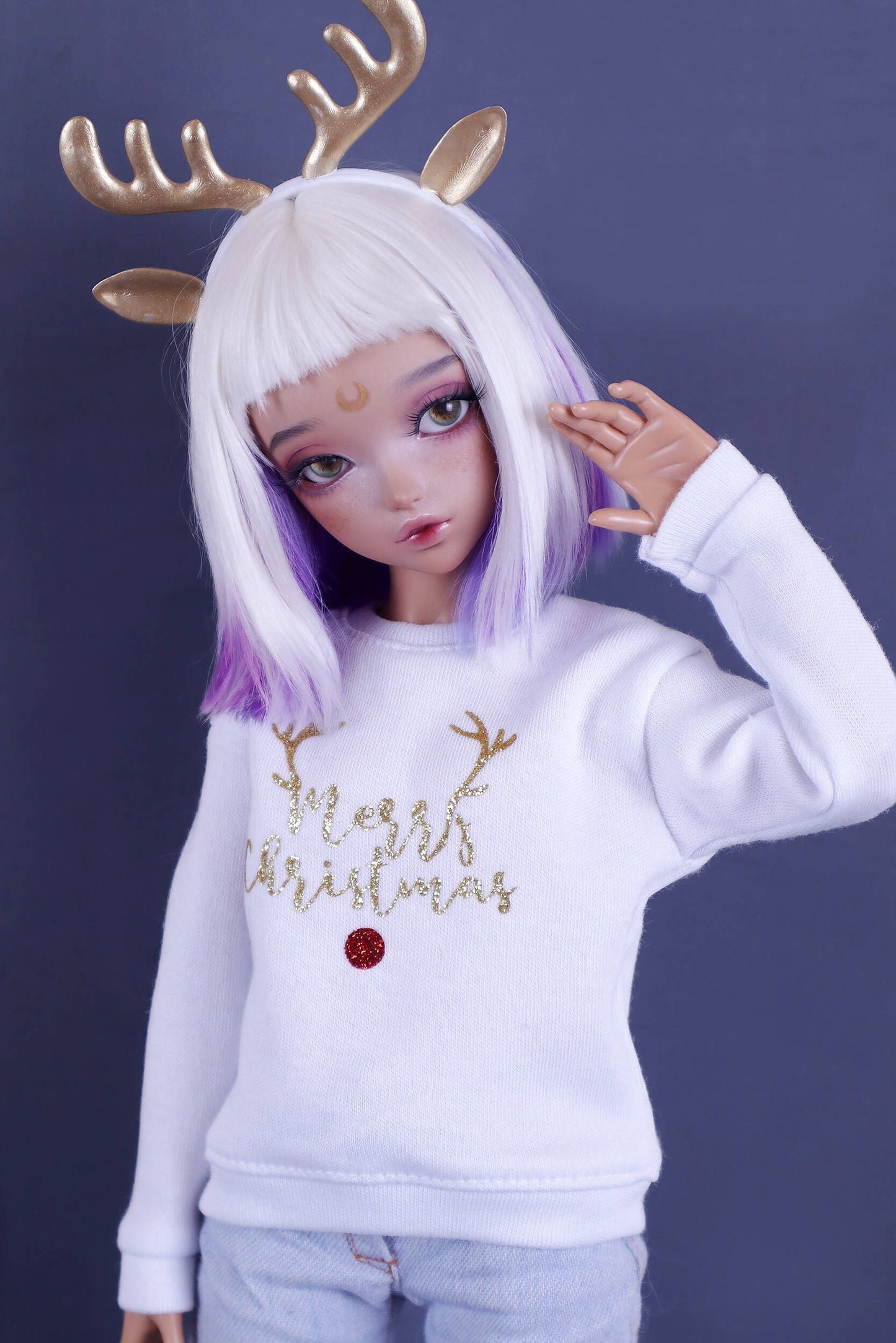 Headband white and golden "Deer" for Minifee (MSD), 1\4