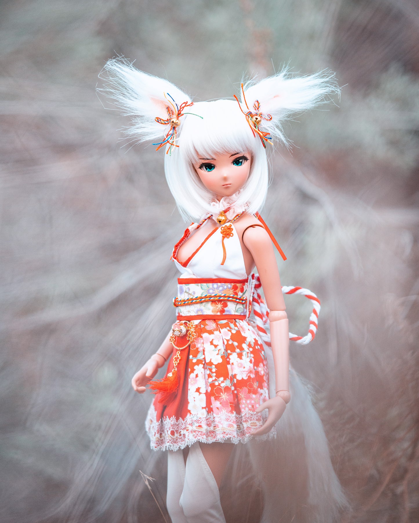 Fox Spirit Miko Dress Set for DD Doll (fits Smartdoll)
