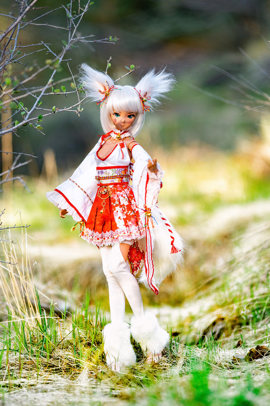 Fox Spirit Miko Dress Set for DD Doll (fits Smartdoll)