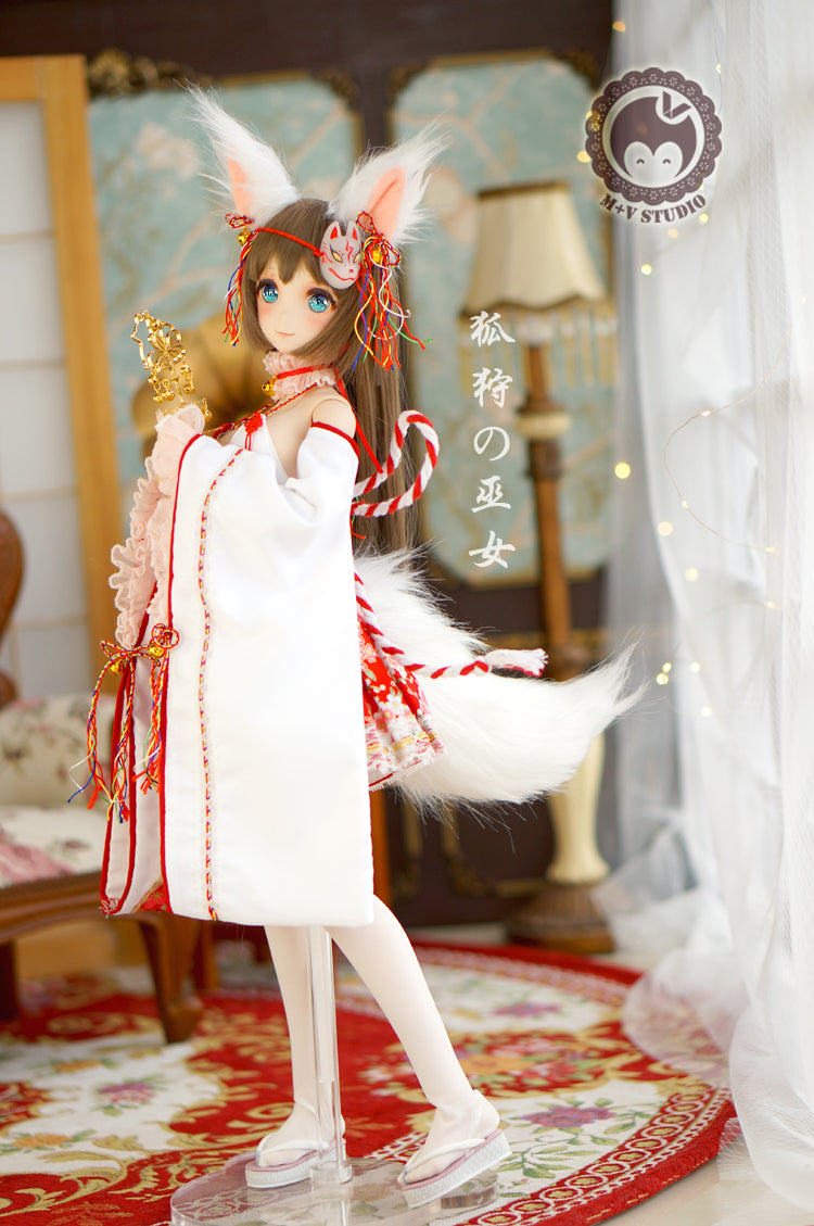 Fox Spirit Miko Dress Set for DD Doll (fits Smartdoll)