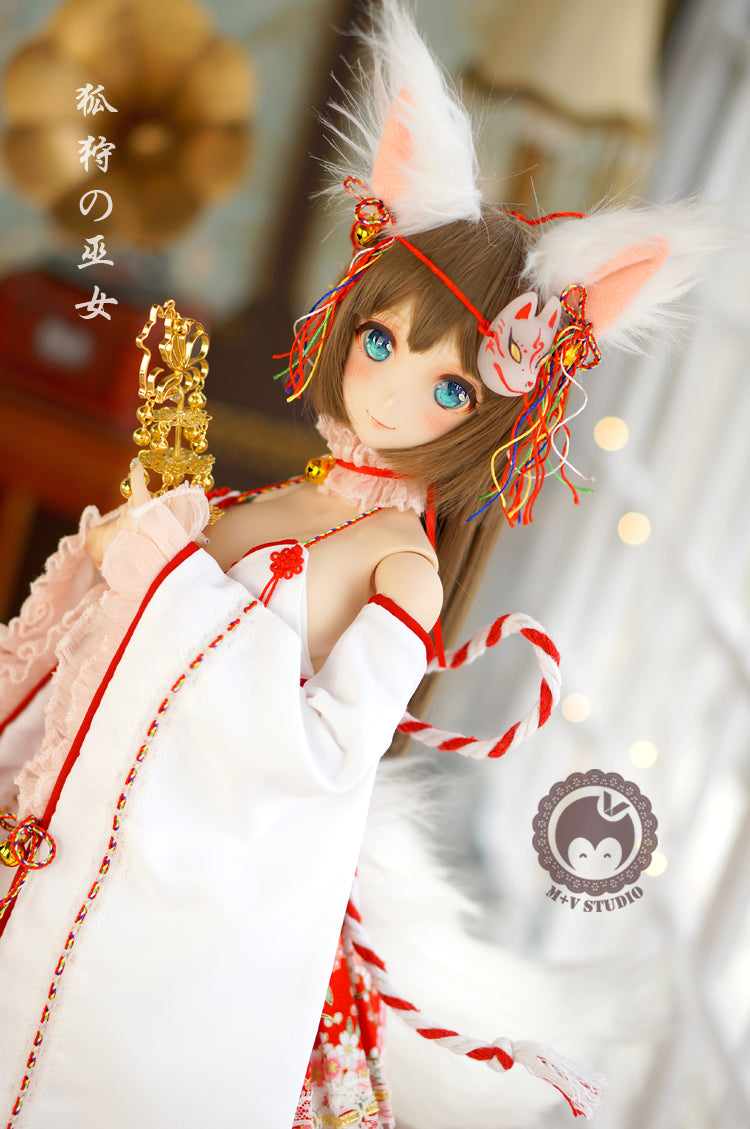 Fox Spirit Miko Dress Set for DD Doll (fits Smartdoll)