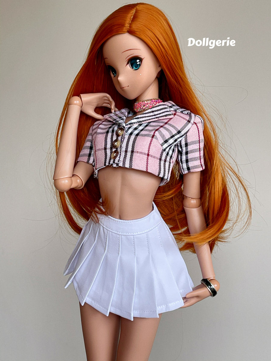 High-Rise Pleated White Mini Skirt for SmartDoll or DD3
