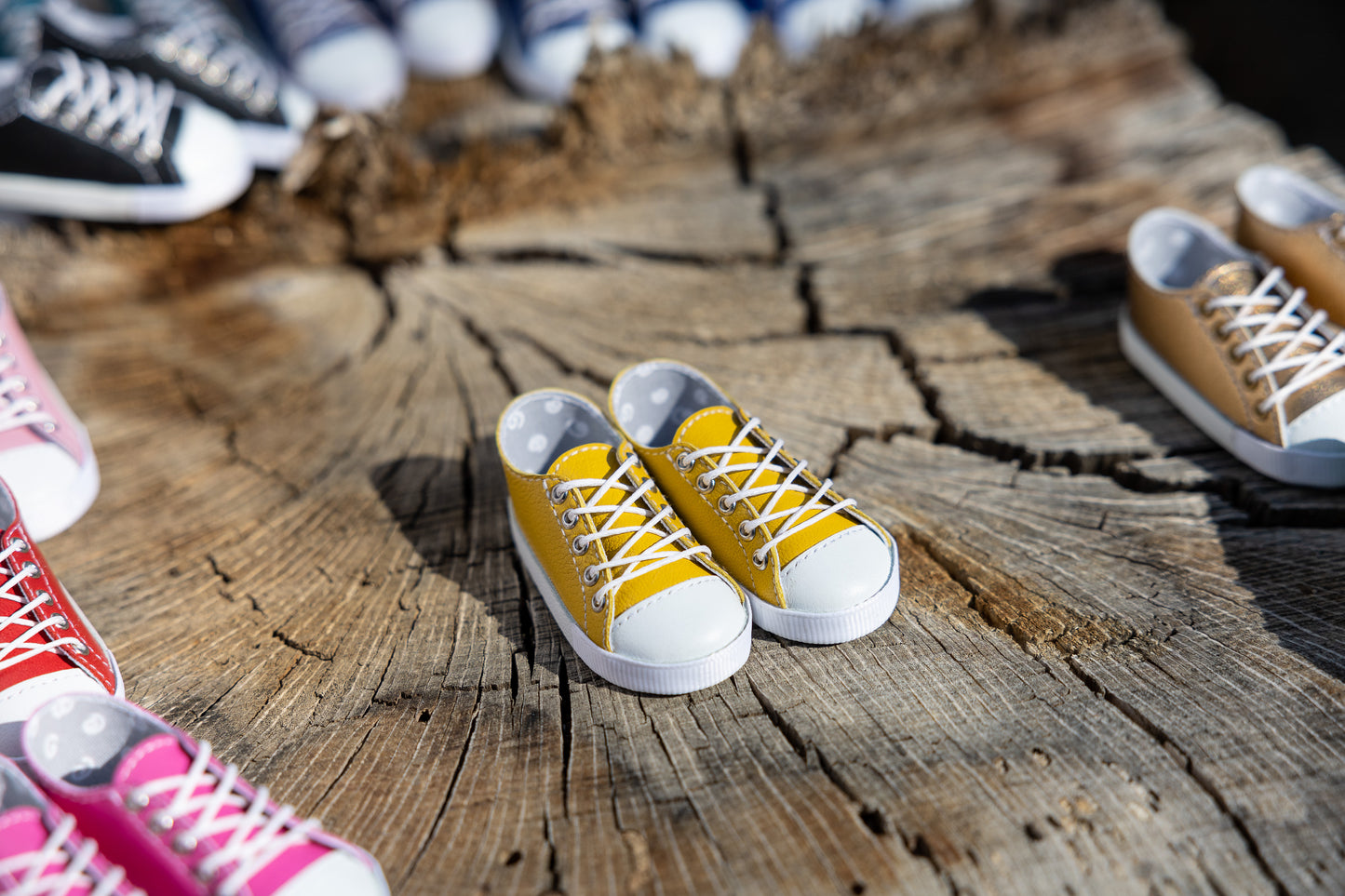 Leather Sneakers for Smart Doll Golden Grass