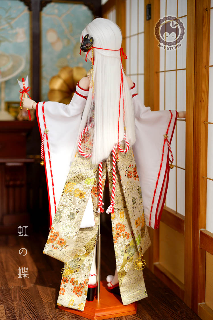 Rainbow Butterfly Miko Dress Set for DD Doll