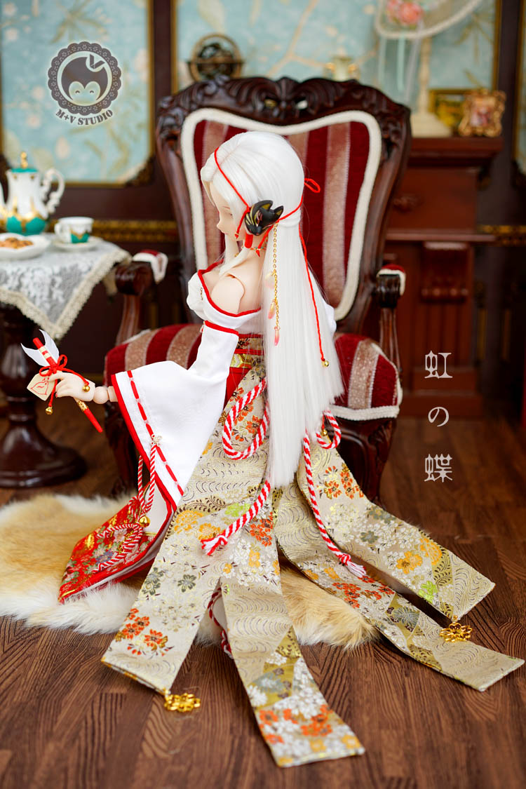 Rainbow Butterfly Miko Dress Set for DD Doll