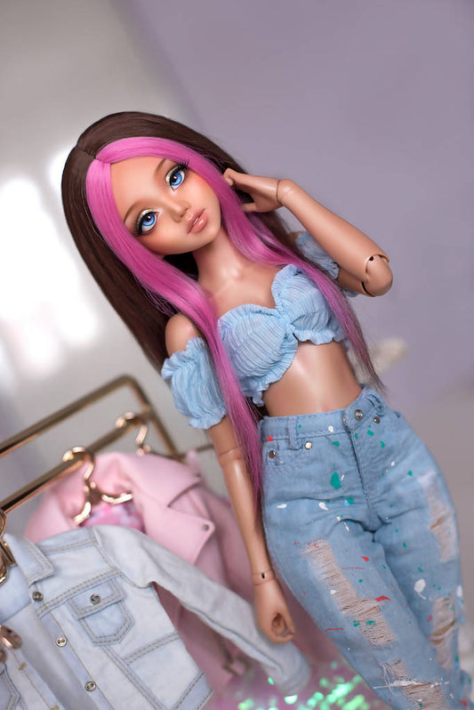 Jeans for Minifee, Color splashes 1/4 MSD bjd