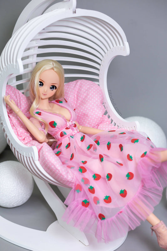 Dress pink strawberry for Smart doli, 1/3 bjd