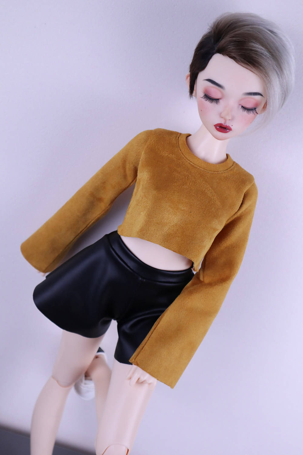 Yellow cropped sweater for Feeple60 (SD13)