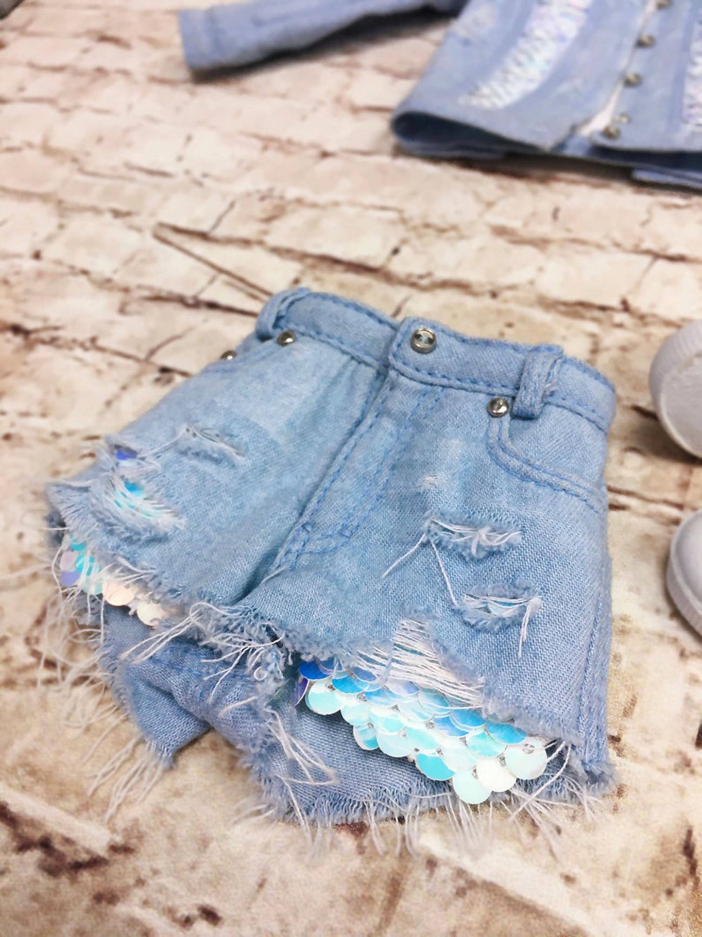 Denim shorts for Minifee, 1/4 MSD bjd