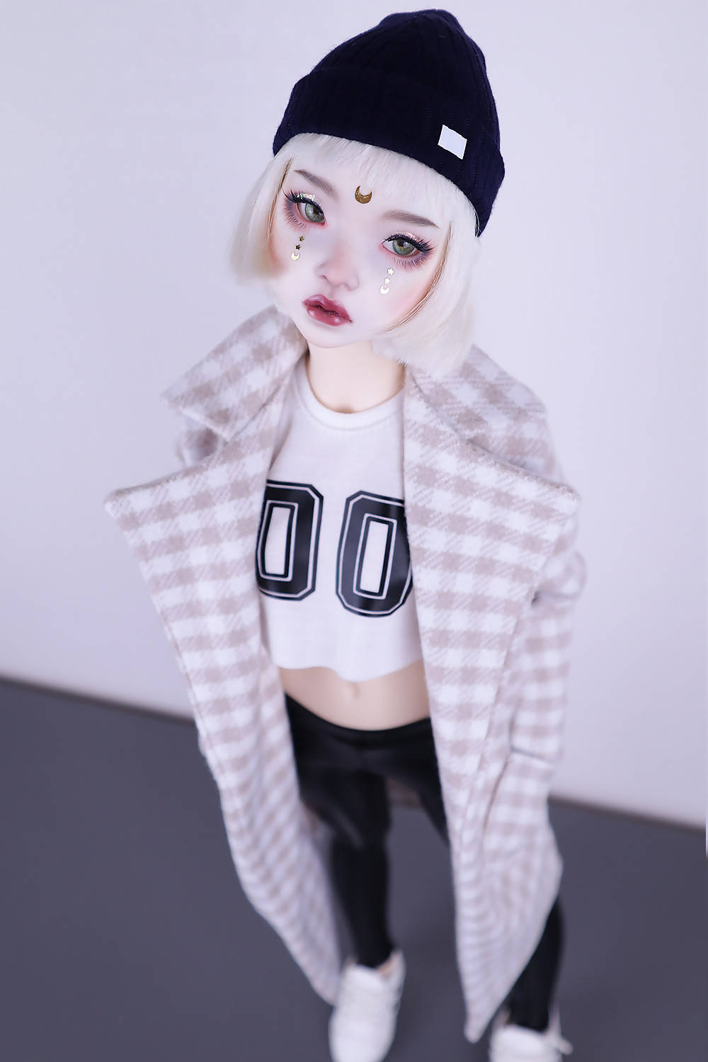 Coat with white and beige cage pattern for Feeple60 (SD13)