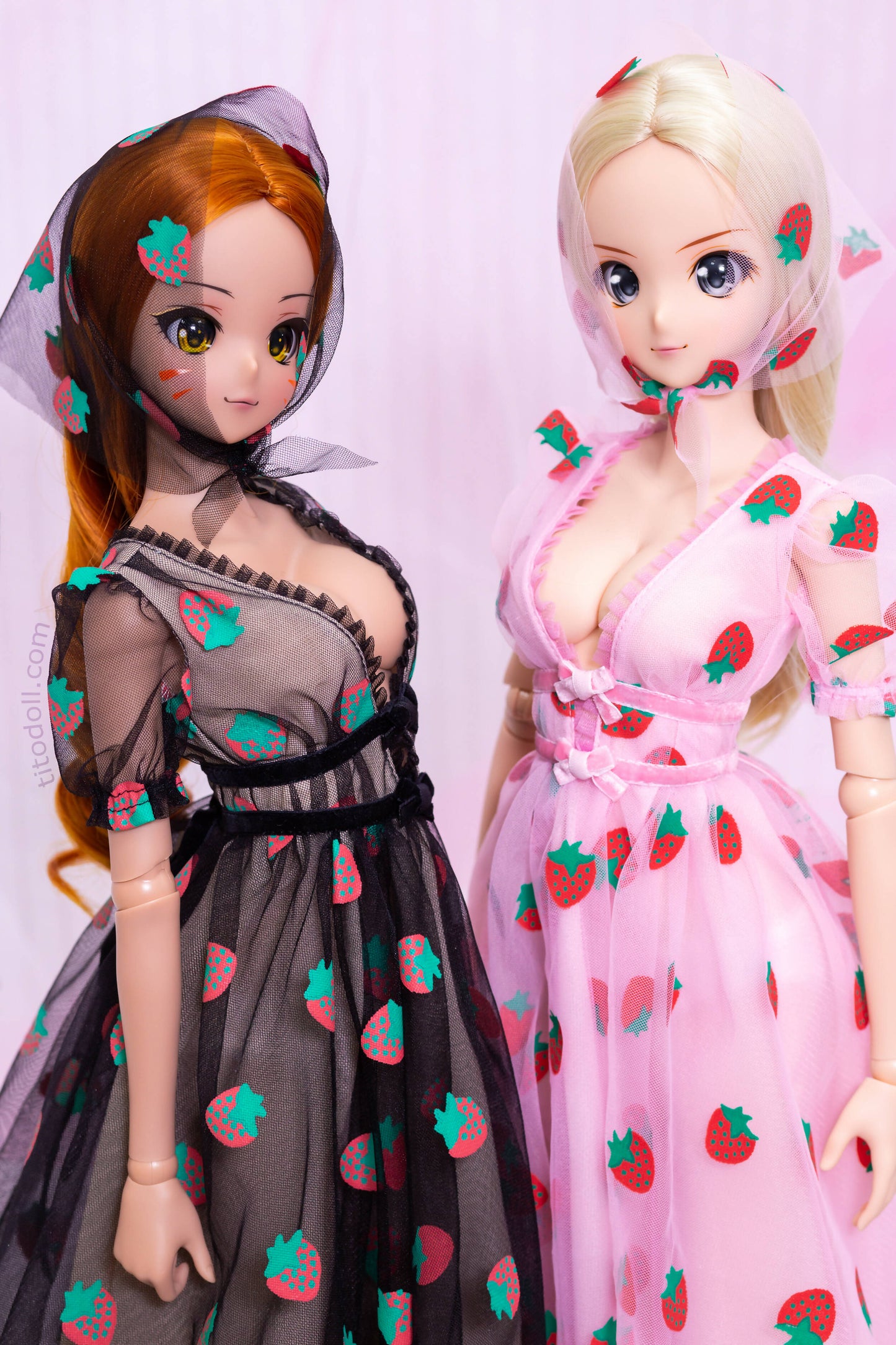Dress pink strawberry for Smart doli, 1/3 bjd