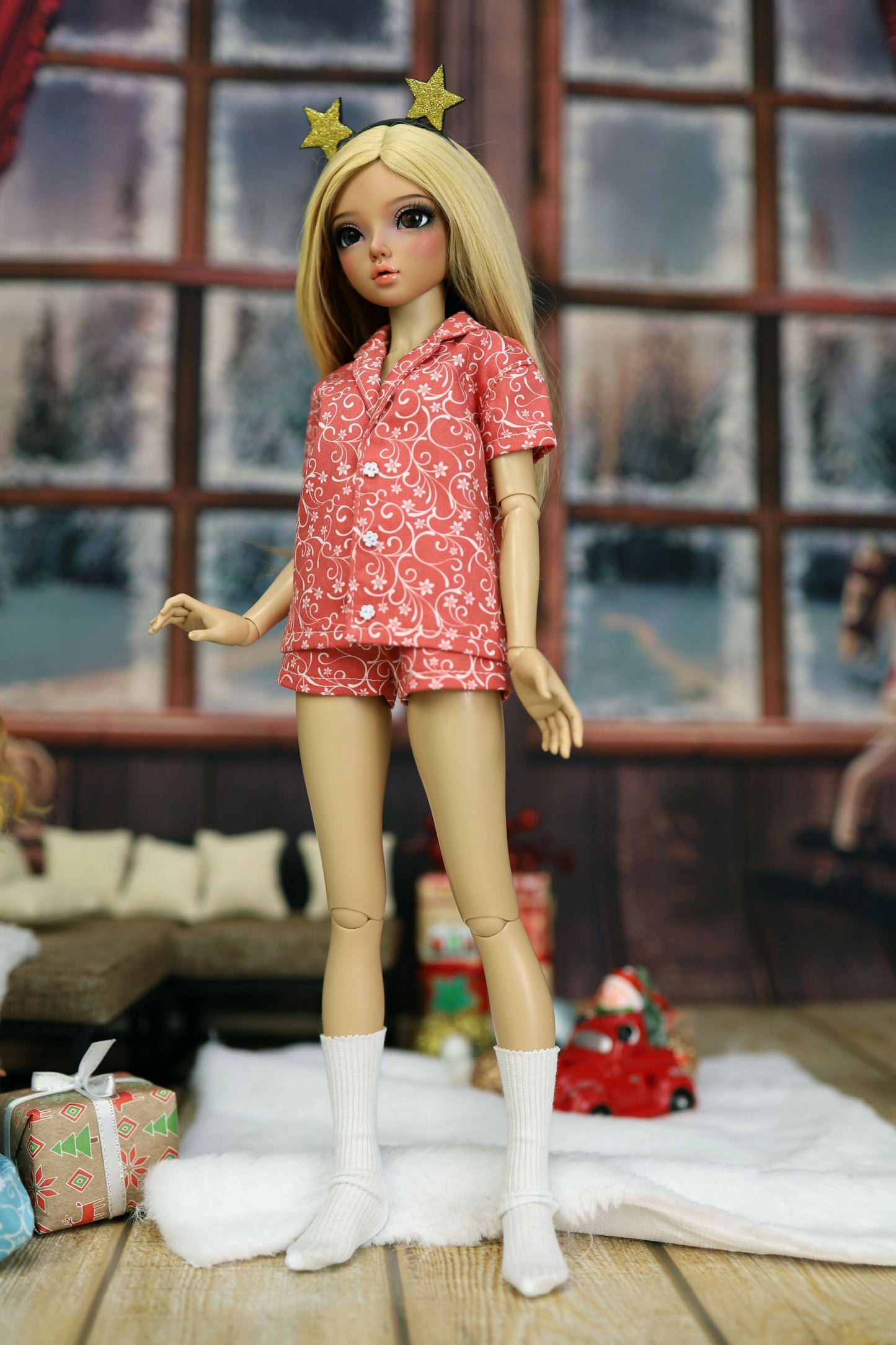 Pajamas with short shorts for Minifee, 1/4 MSD bjd