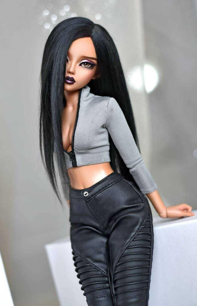 Leather trousers (jeans) for Minifee doll