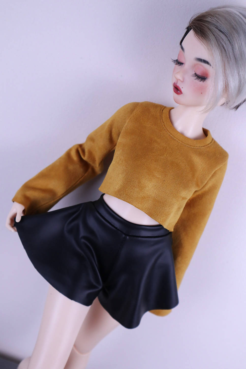 Yellow cropped sweater for Feeple60 (SD13)