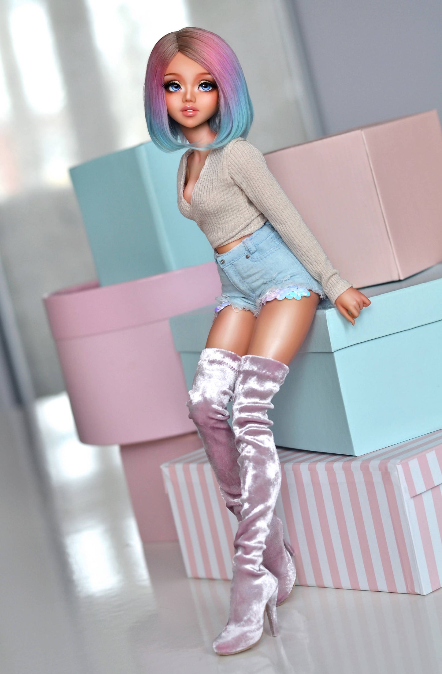 Denim shorts for Minifee, 1/4 MSD bjd
