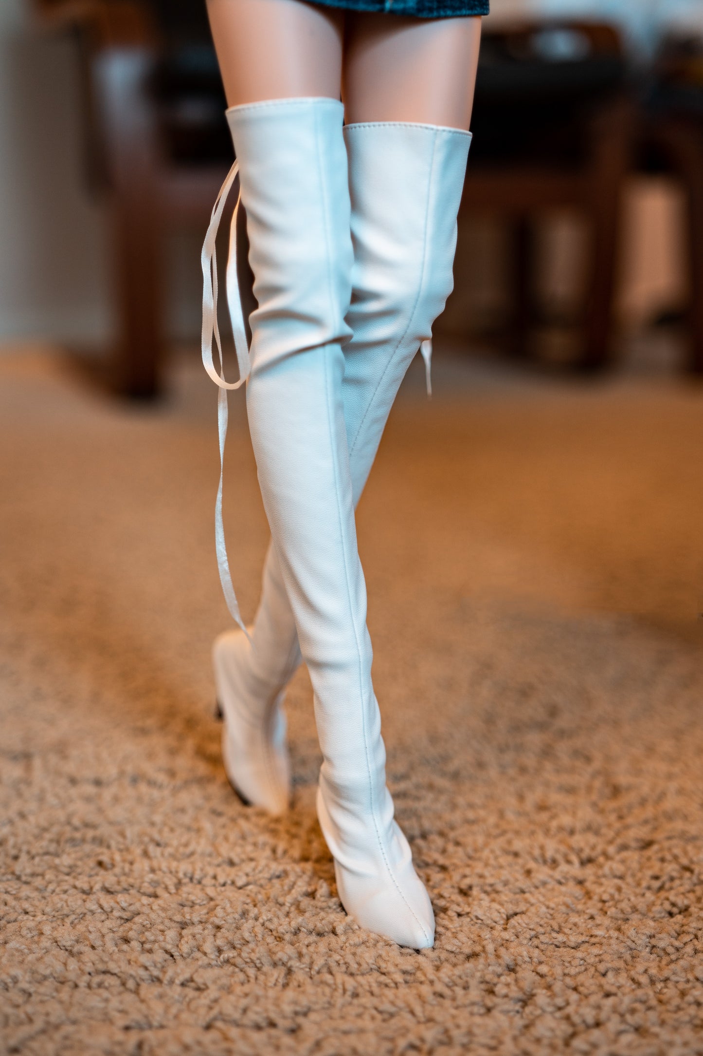 White High Stiletto Boots BJD 1/3 SD16 (fits Smart Doll and DD)