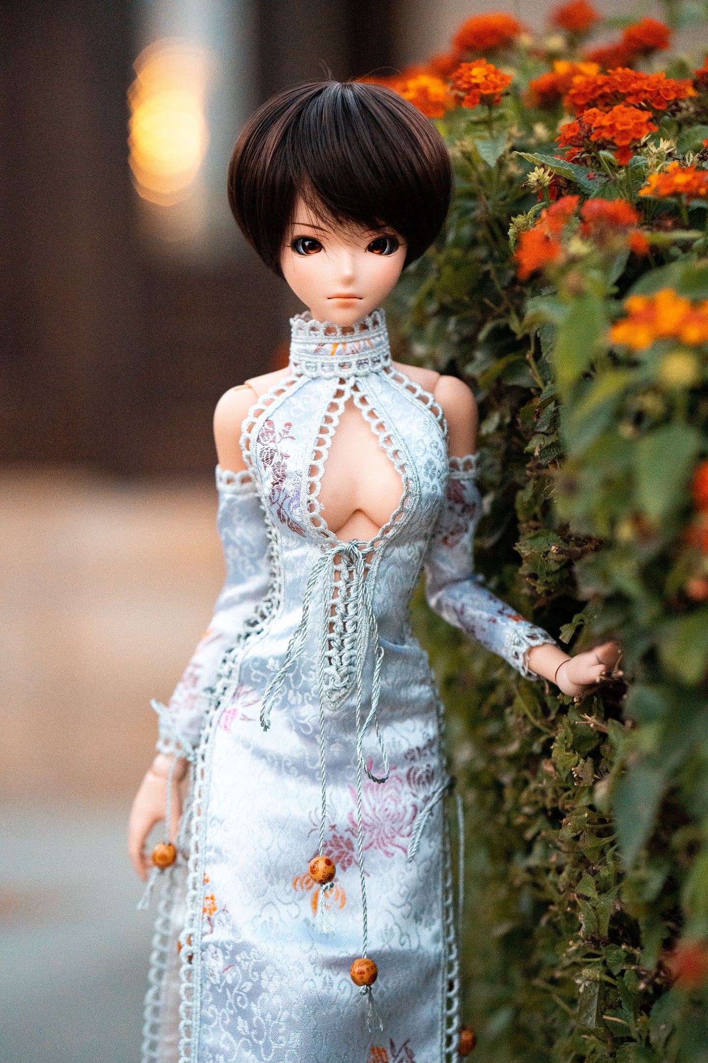 Cheongsam dress (light pink) fits Smart Doll or 1/3