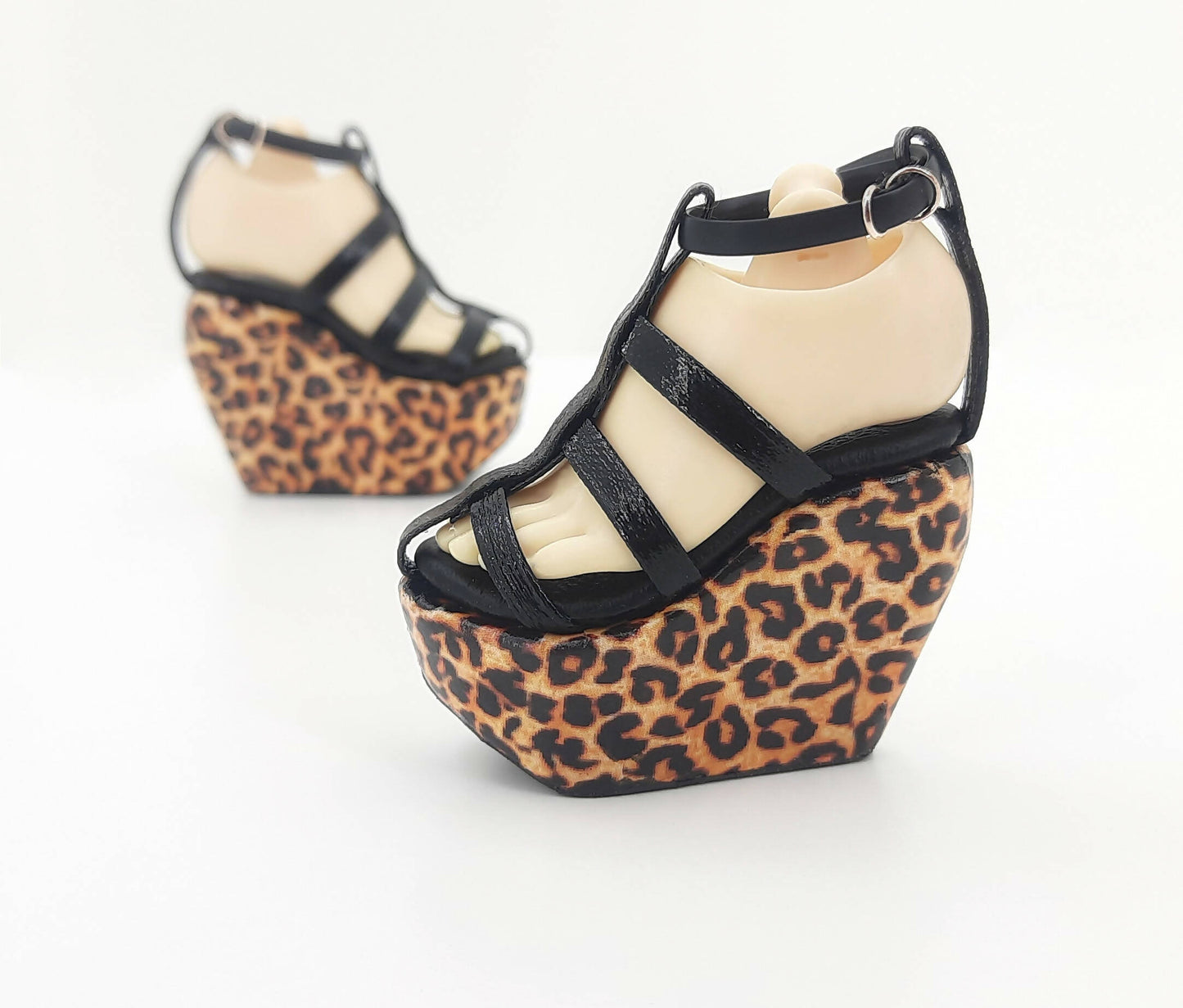 Shoes for MiniFee A-line heel feet Leopard