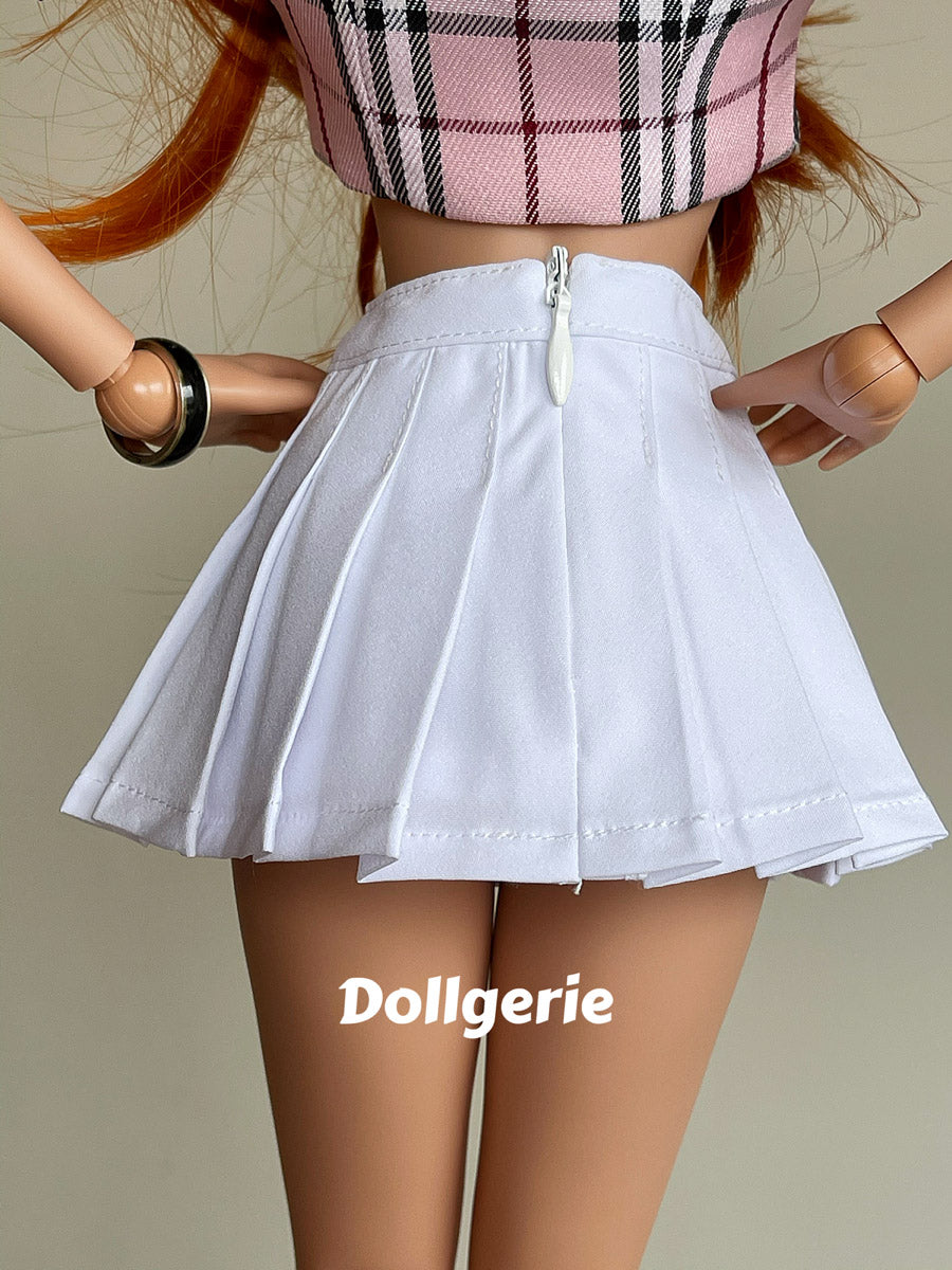 High-Rise Pleated White Mini Skirt for SmartDoll or DD3