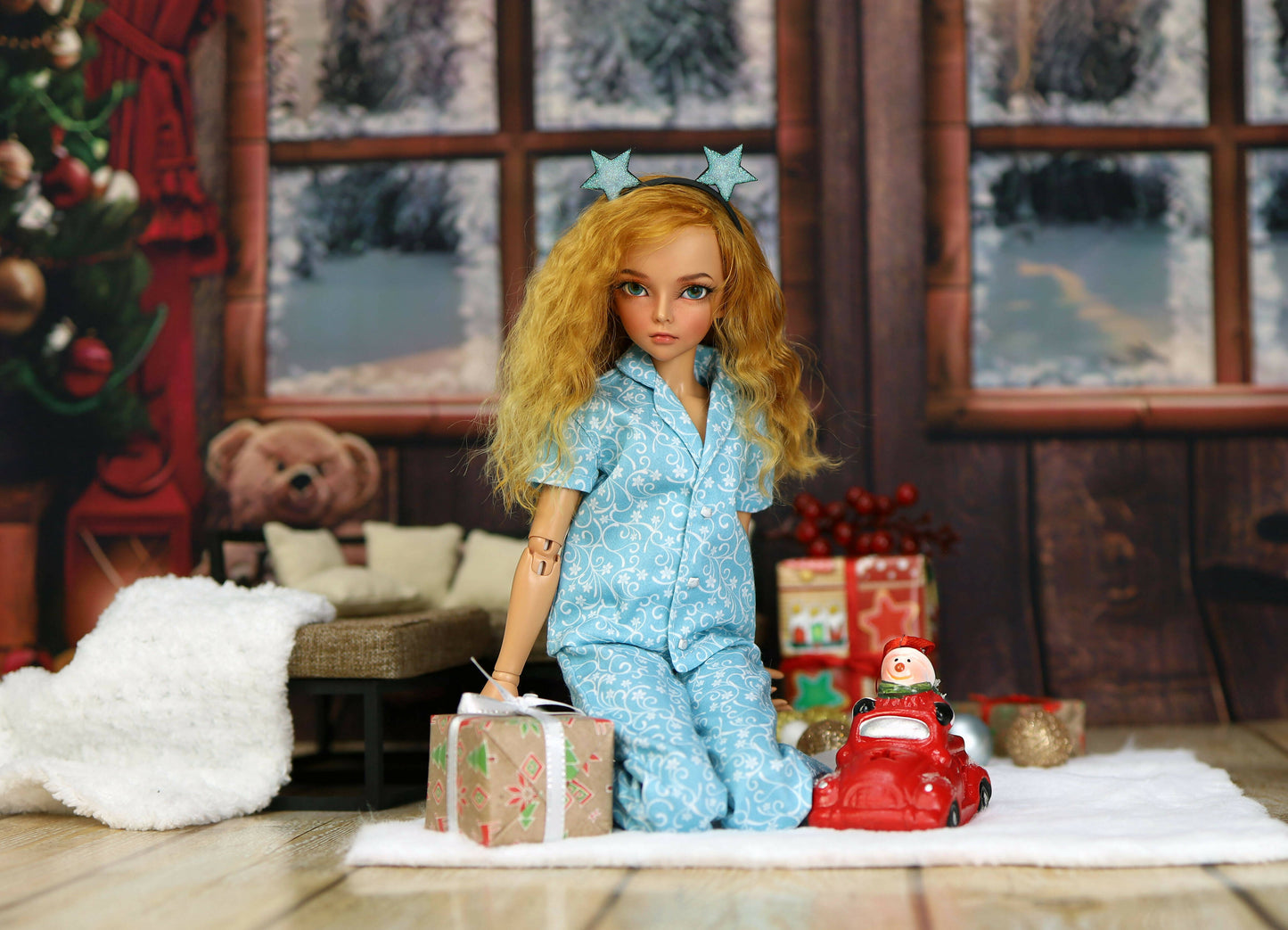 Pajamas with long trousers for Minifee, 1/4 MSD bjd