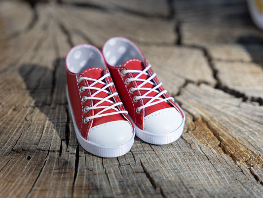 Leather Sneakers for Smart Doll Brick Red