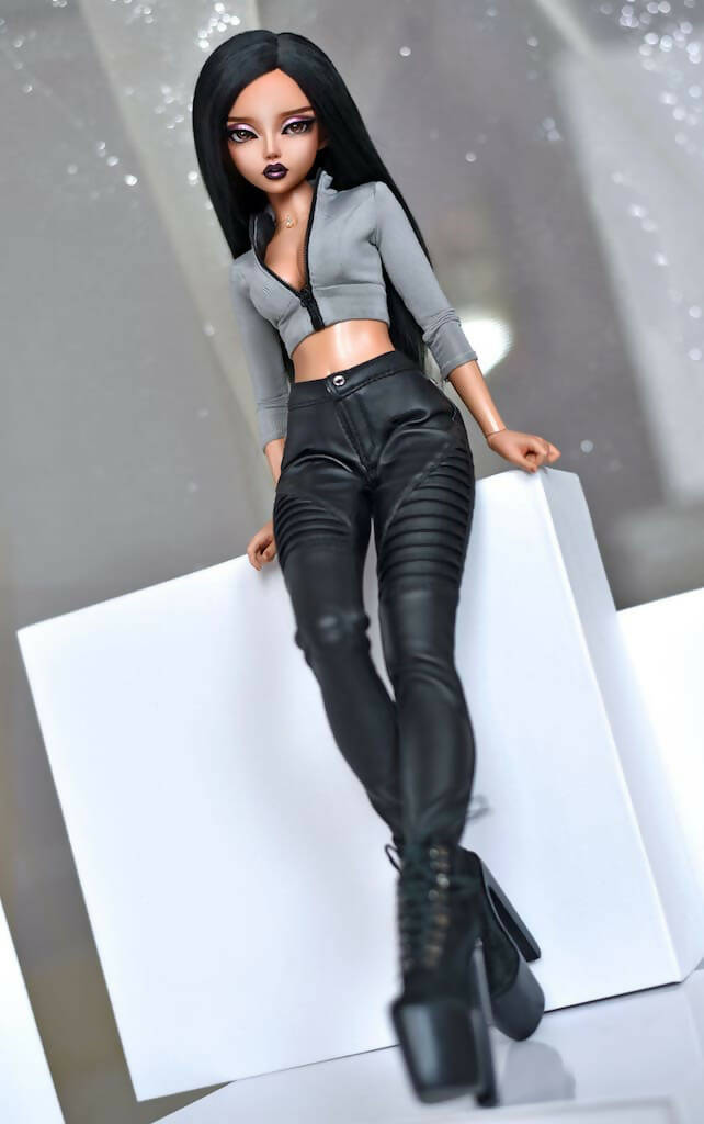 Leather trousers (jeans) for Minifee doll