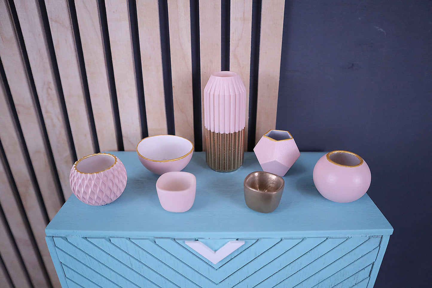 Interior items for BJD (set 2 - pastel pink), 3D